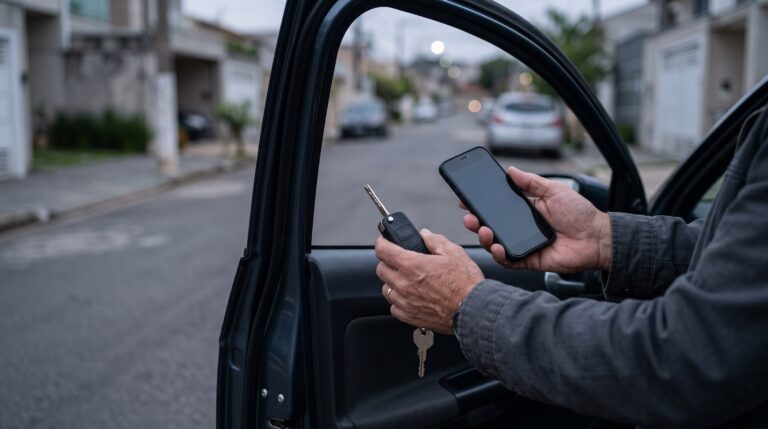 Condutor consulta situação de trânsito pelo celular em dúvida sobre artigos 165, 165-A e 306 do CTB